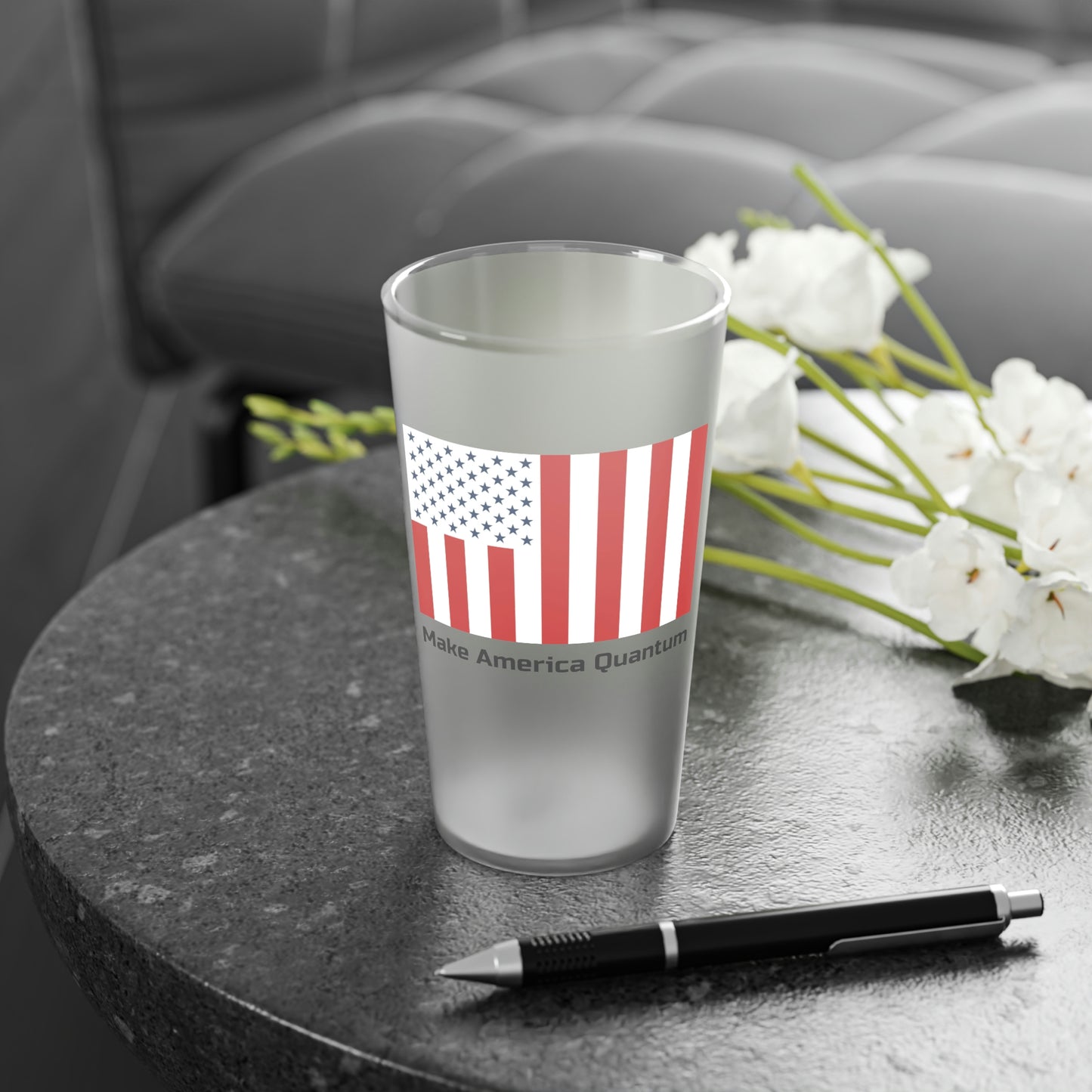 MAQ Frosted Pint Glass, 16oz