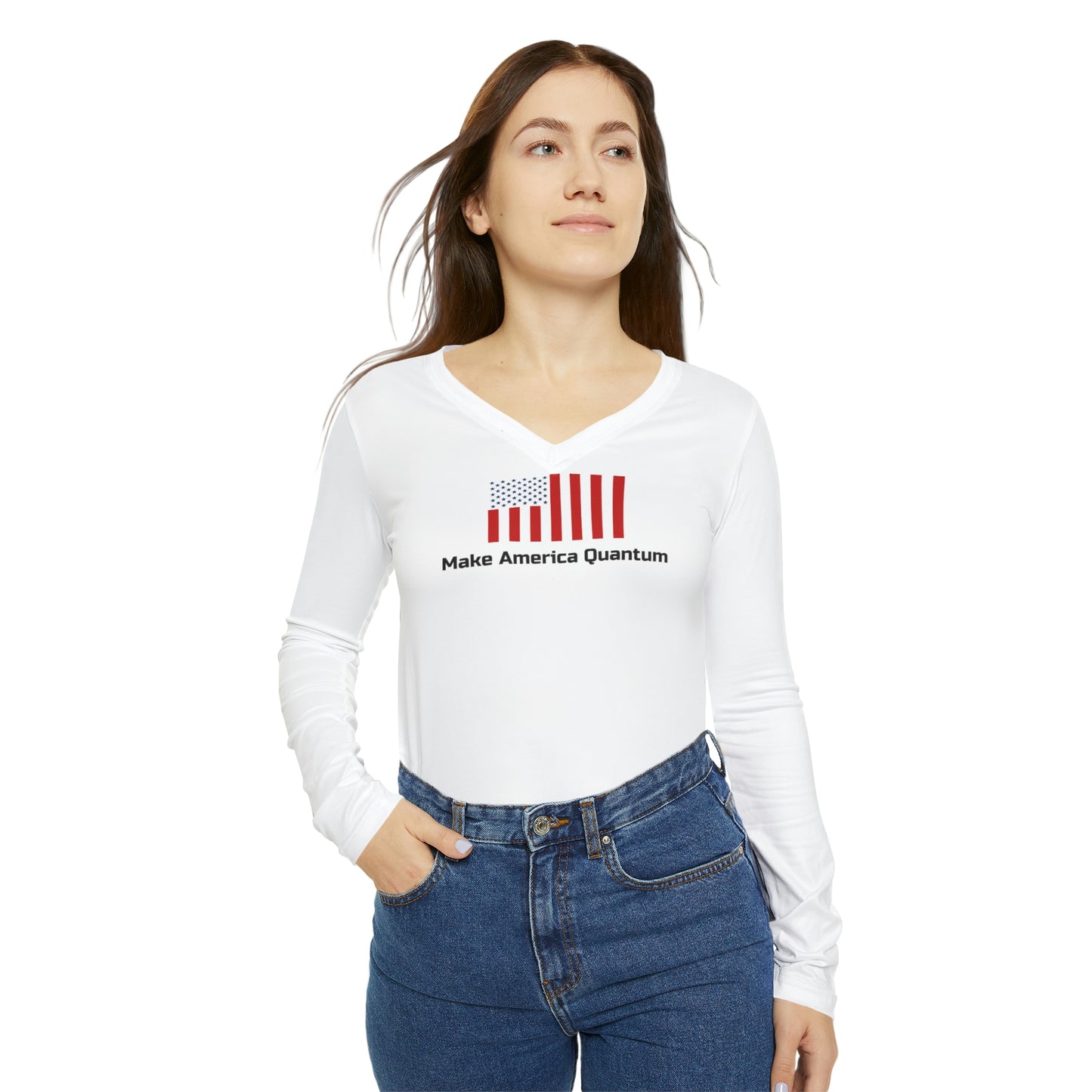 Women's MAQ Long Sleeve V-neck Shirt