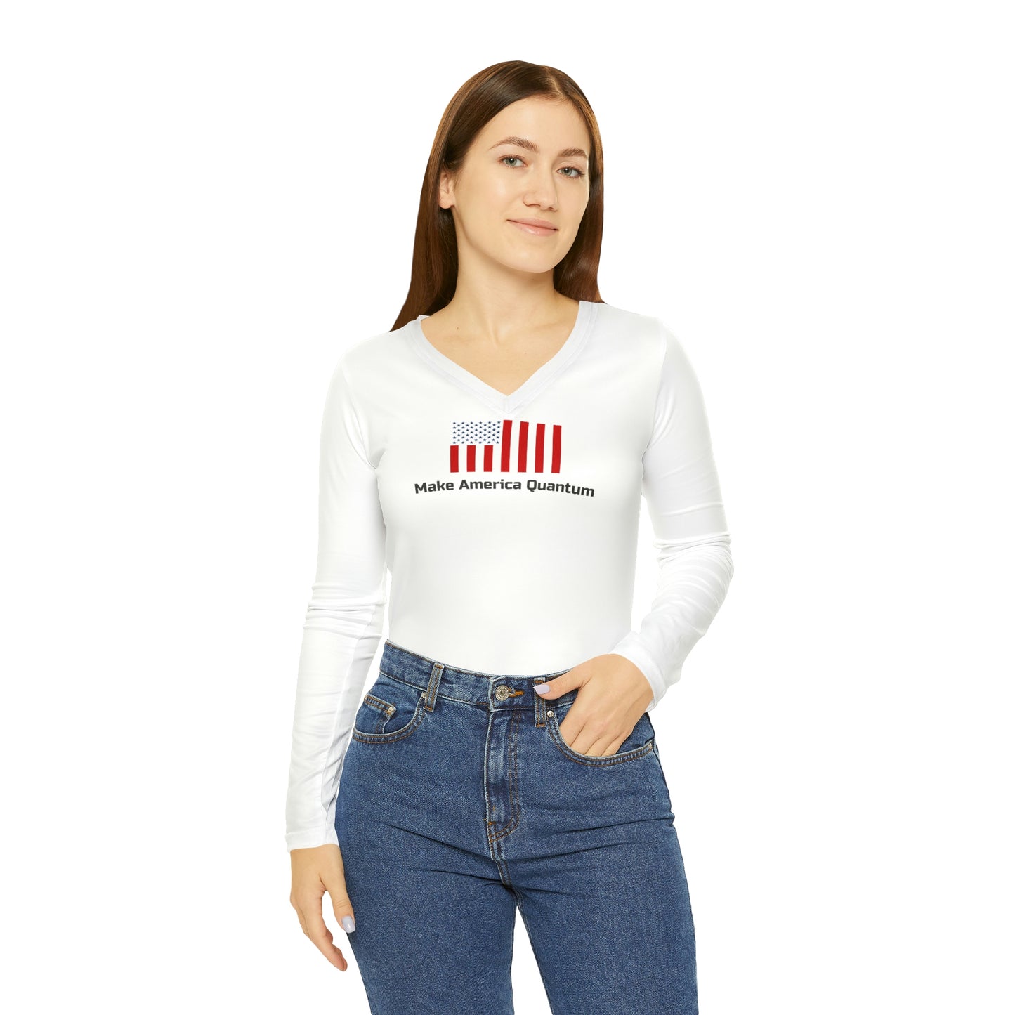 Women's MAQ Long Sleeve V-neck Shirt