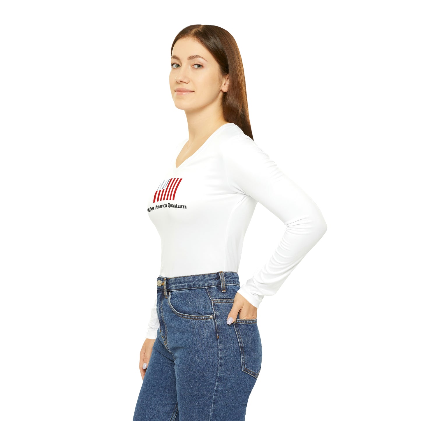 Women's MAQ Long Sleeve V-neck Shirt