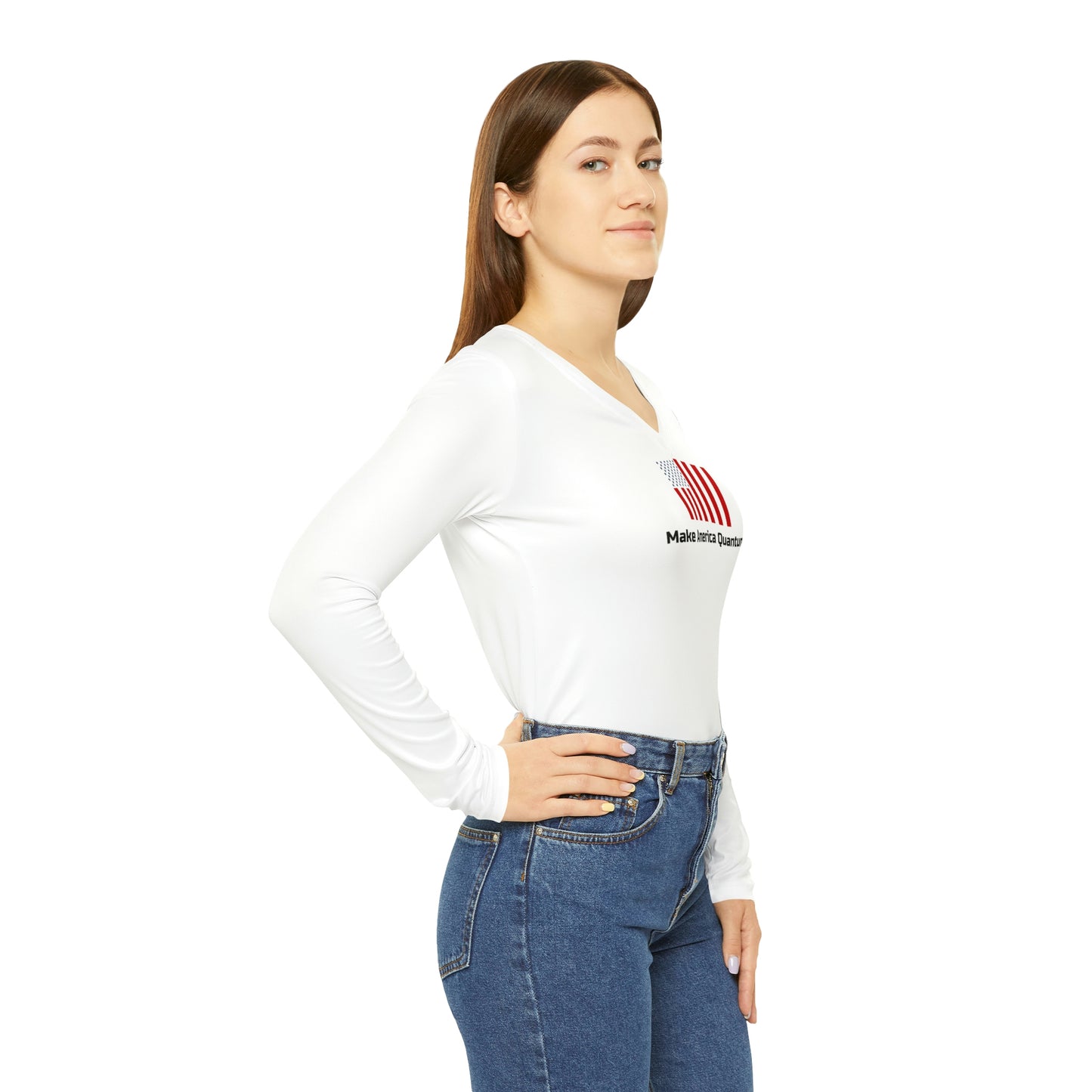 Women's MAQ Long Sleeve V-neck Shirt